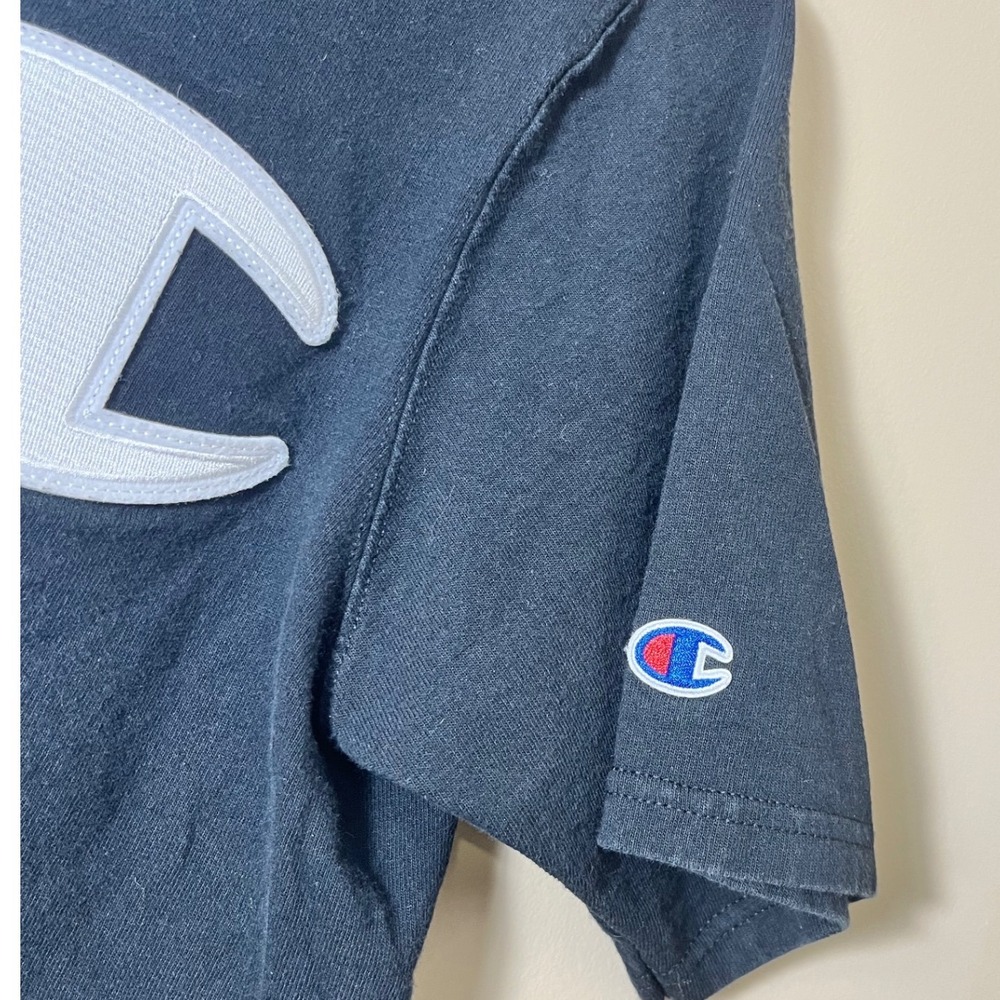 Champion Heritage Mens Black Big C Logo T-Shirt Medium Short Sleeve Cotton Tee‎ - Picture 4 of 5
